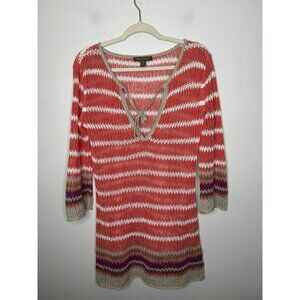 Tommy Bahama Women's Stripes Island Knit Linen Cotton Cover Up Size Small